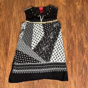 Black Print Sleeveless Tunic